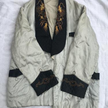 Vintage Embroidered Smoking Jacket 