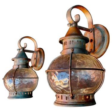 Pair of 1930s Copper Outdoor Sconces