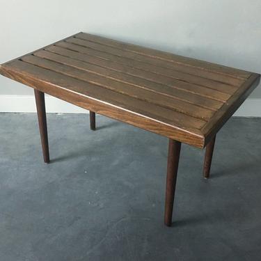 vintage mid century modern slat table / bench.