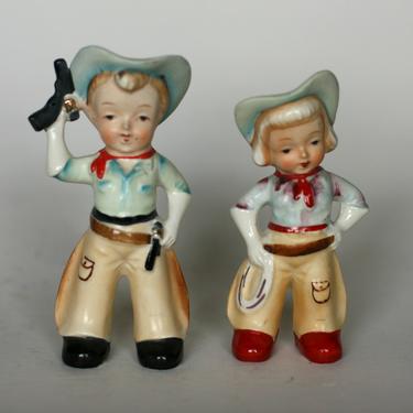 vintage cowboy cowgirl salt and pepper shakers made in japan 