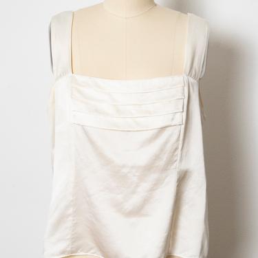 1990s Camisole Silk Ivory Lingerie Tank Top M 