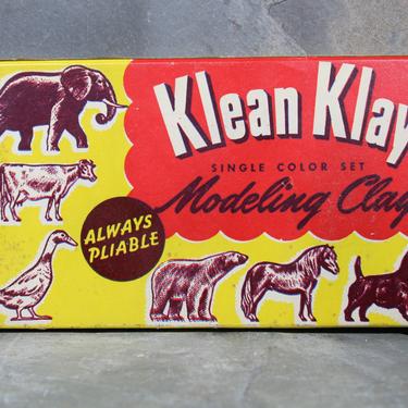 RARE! Klean Klay - Circa 1950s - Vintage Children's Sculpting Clay in its Original Box by Art Chemical Products | Free Shipping 