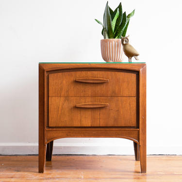 FREE SHIPPING Vintage MCM Walnut Nightstand with Drawers 