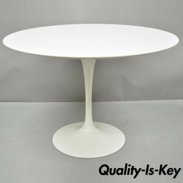 Knoll Eero Saarinen 42" Round White Laminate Top Dining Table Made in Italy