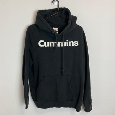 CUMMINS Engine Spellout Hoodie Black Cozy Warm Thick XL Outdoors Hunting