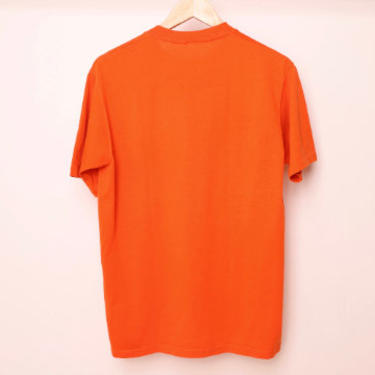 MARTIN LUTHER KING jr. orange 1980s super soft rainbow striped 50/50 short sleeve t shirt -- size medium 