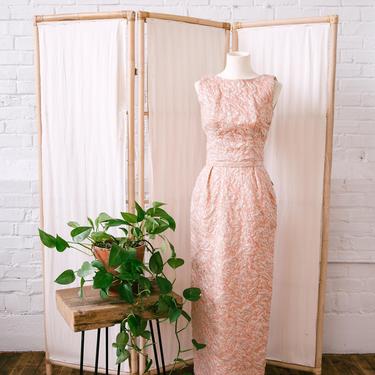 Pretty in Pink  Vintage Jacquard Dress 