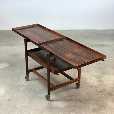 Danish Rosewood Serving Trolley by Poul Hundevad 