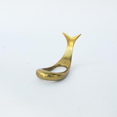 Vintage Designer Style Midcentury Brass Whale Pipe Stand 