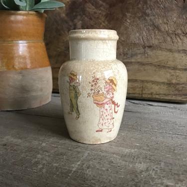 French Stoneware Mustard Jar, Small Stoneware Pot, Moutarde, 