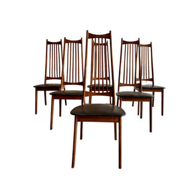 Mid Century MODERN WALNUT DINING Chairs, Set/6 