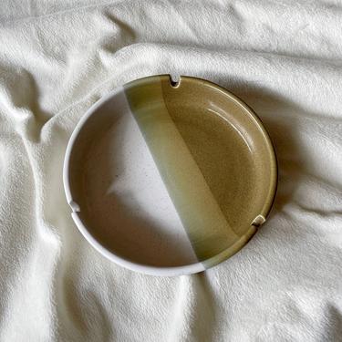 Vintage Gradient Round Ceramic Ashtray | Boho Ashtray | 1970s Neutral Color Ashtray | Vintage Trinket Dish | Vintage Ashtray 