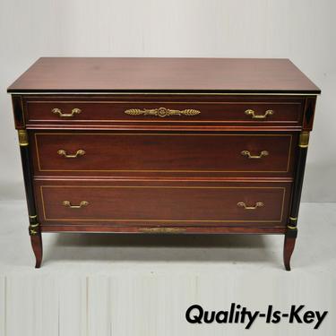Antique Rway French Empire Neoclassical Style Mahogany 3 Drawer Dresser Chest