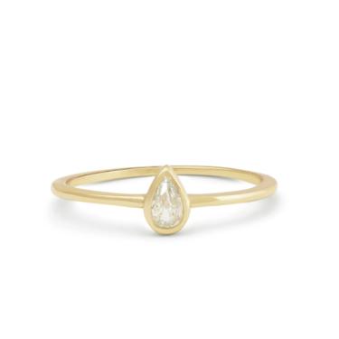 14K GOLD VERMEIL PEAR CZ STACKING RING