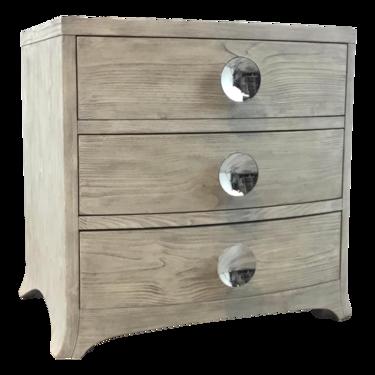 Global Views Organic Modern Gray Washed Wood Bow Front Chest of Drawers
