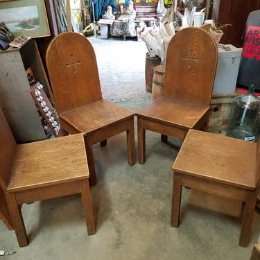 Quarter Sawn Oak Monastery Chairs Set of 4