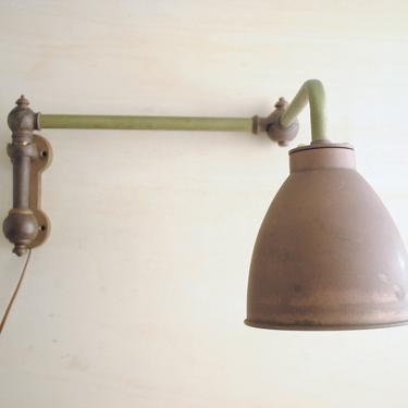 Vintage Swing Arm Wall Lamp, Brass and Copper Industrial Wall Sconce Light, Bedside Lamp, Work Lamp, Metal Adjustable Arm Wall Light 
