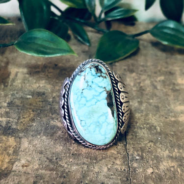 Vintage Ring, Turquoise Ring, Statement Ring, Vintage Jewelry, Turquoise Jewelry, Large Ring, Boho Style, Bohemian Jewelry, Blue Turquoise, 
