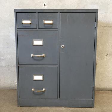 Grey Vintage Locke File Cabinet