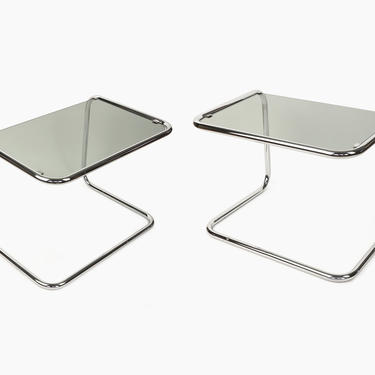 Arthur Umanoff Glass Stacking Table Ainsley Collection Chrome Tubular 