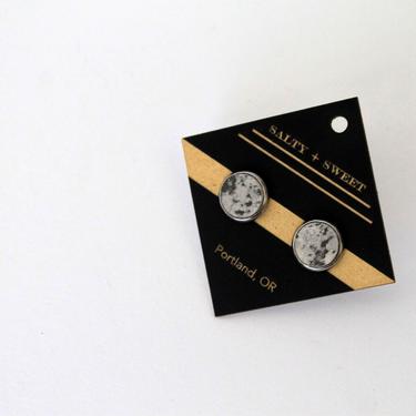 Lasercut Granite Earrings - Grey
