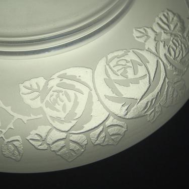 French Art Deco DEVEAU Lamp Shade ~ Briar Rose Acid Etched and Cut Scenery in Clear Fire Polished Crystal 1920's Art Glass Shade ~ 1st of 2 