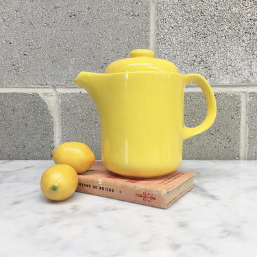 Vintage Pitcher with Lid Retro 1970s Waechtersbach + West Germany + Ceramic Teapot + German Pottery + Yellow + Home and Kitchen Decor 