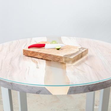 Round Breakfast Table w/ Resin &amp; Glass 