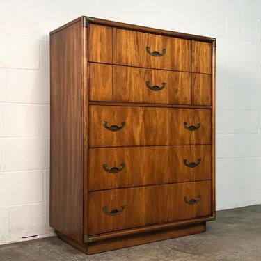 Campaign Style Mid-Century 5-Drawer Dresser / Chest 