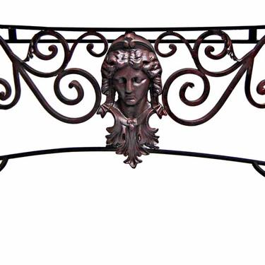Figural Iron Console with Antique Marble Top