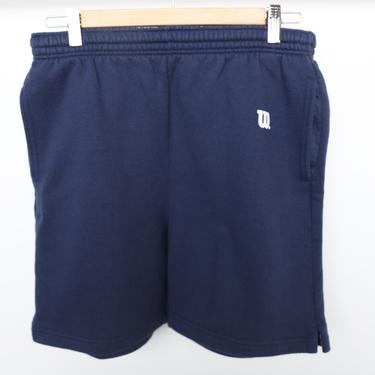 vintage MEN'S athletic navy BLUE men's size medium sweatpants shorts -- size medium 