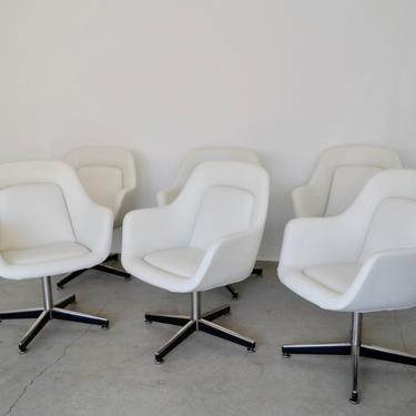 Gorgeous Original 1960's Designer Chairs by Max Pearson for Knoll Professionally Reupholstered in White! 