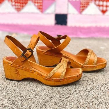 Wooden Leather Sandals