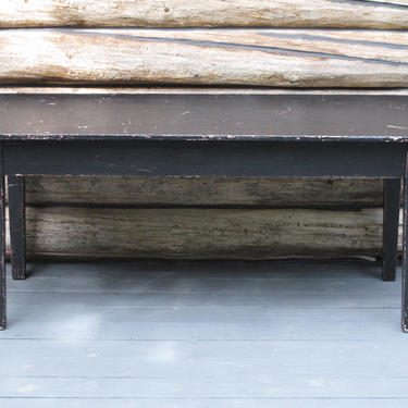 Painted Farmhouse Table Narrow Dining Table Chippy Distressed Table Scandinavian Black Entryway Hallway Table Wood Wooden Country Table 