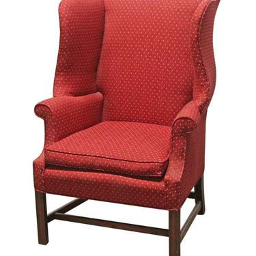 Vintage Red Wing Back Stuffed Arm Chair