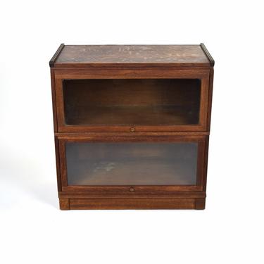 Vintage Extra Deep Two Stack Quarter Sawn Oak Barrister Bookcase 