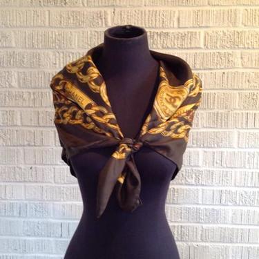 Chanel Olive, Gold, Brown scarf