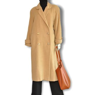 Vintage Double Breasted Womens Camel Coat 100% Camel Hair 