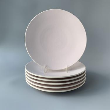 Six Massimo Vignelli Sasaki Colorstone Matte Pink Dinner Plates 