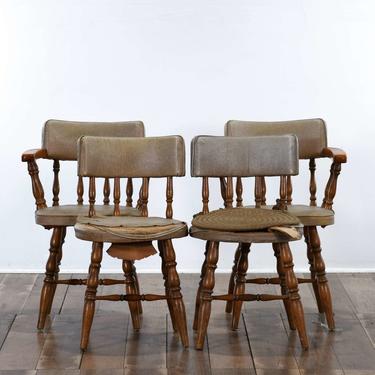 Set Of 4 Maple Craft Captain'S Dining Chairs