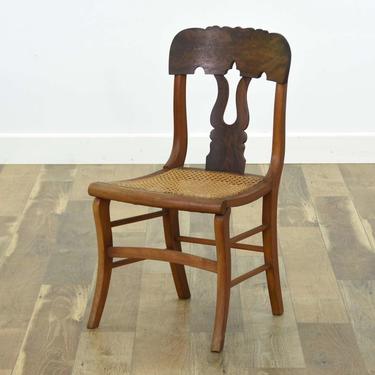Antique Carved Cane Seat Dining Chair