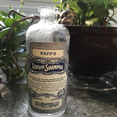 Antique Shampoo Bottle Rapp's Pharmacy Brand 
