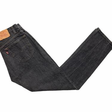 Vintage 1980s LEVI'S 501 Black Denim Jeans ~ measure 31 x 32.5 ~ Red Tab ~ Made in USA ~ Unisex ~ Boyfriend Jeans ~ 31 waist 