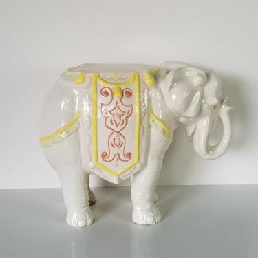 Vintage Elephant Ceramic Garden Plant Stand 