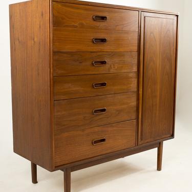 Jack Cartwright for Founders Armoire Gentleman's Chest Mid Century Highboy Dresser - mcm 