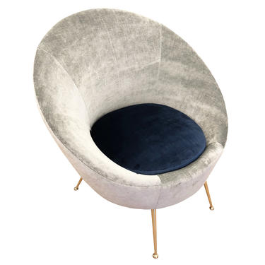 Round Italian Mid-Century Lounge Chair