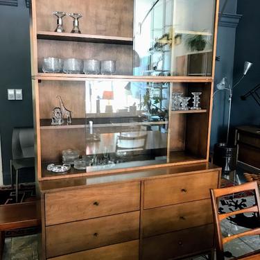 Paul McCobb Double Dresser and Two Stacked Cabinets with Sliding Glass Doors