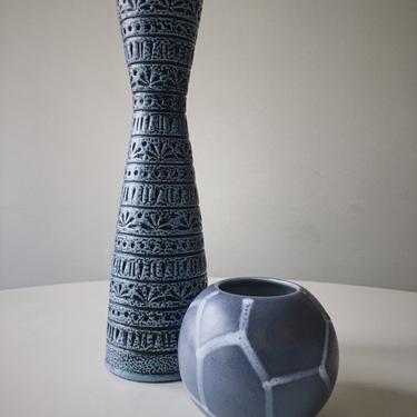 Architectural Pottery Vase Tall patterned Art Deco Sculptural Square Mid Century Bittosi Manner 