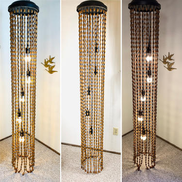 Temde Kaskade Ceiling Lamp Teak Beads 887 60s 