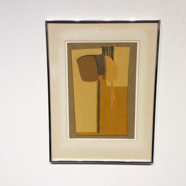 Mid-Century Modern Abstract Painting Entitled &amp;quot;Orientalia&amp;quot; by Dreyfus, Signed 